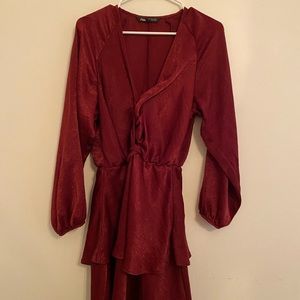 ZARA Red Wrap Dress